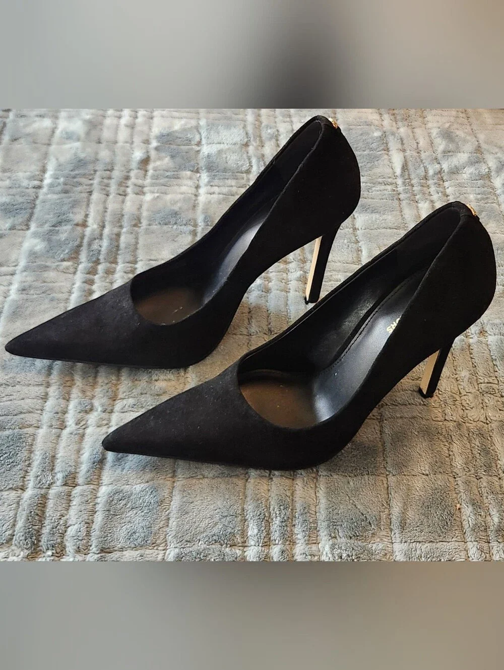 Michael Kors Elyse Black Pointed-Toe Suede High Heel Stiletto Pumps, 6M